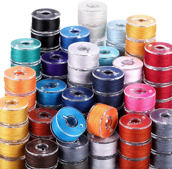 10PC Standard Sewing Machine Metal Bobbins/spools Assorted Colours Threads  Home 